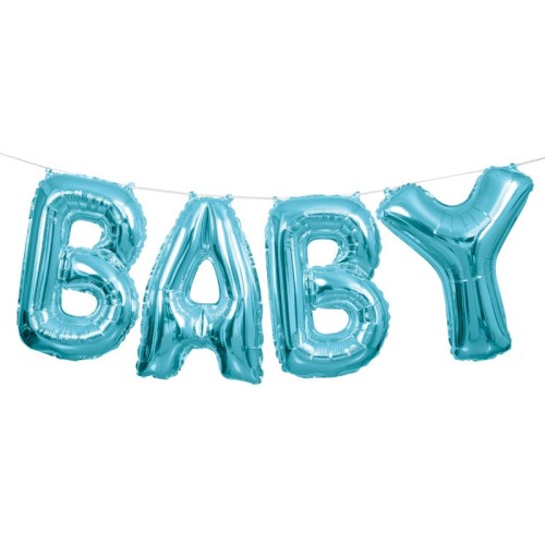 Blue Baby Foil Letter Balloon Banner Kit