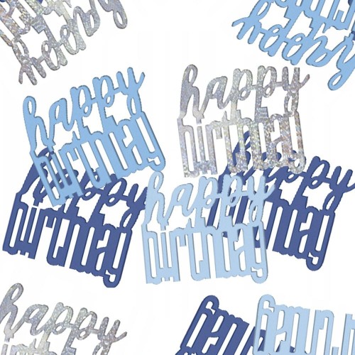Blue Glitz Happy Birthday Foil Confetti