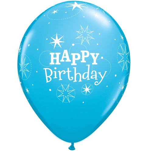 Blue Happy Birthday Sparkle 11" Latex Balloons (6 Pack)