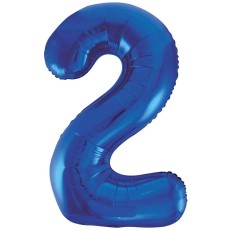 Blue Number 2 34" Foil Number Balloon