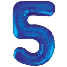 Blue Number 5 34" Foil Number Balloon