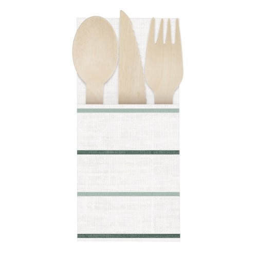 Botanical Striped Paper Cutlery Holders (4 Pack)