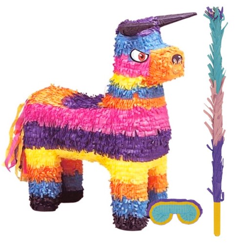 Bull Pinata with Stick & Blindfold