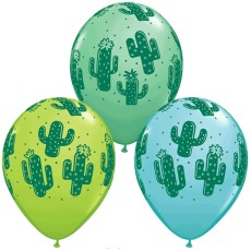 Cactus Assorted Colour 11" Latex Balloons (6 Pack)