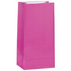 Cerise Pink Paper Sweet Bags (12 Pack)