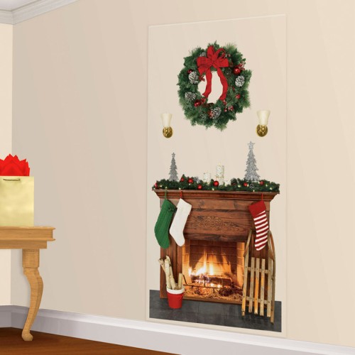 Christmas Fireplace Scene Setter