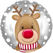 Christmas Red Nose Reindeer 18" Foil Balloon