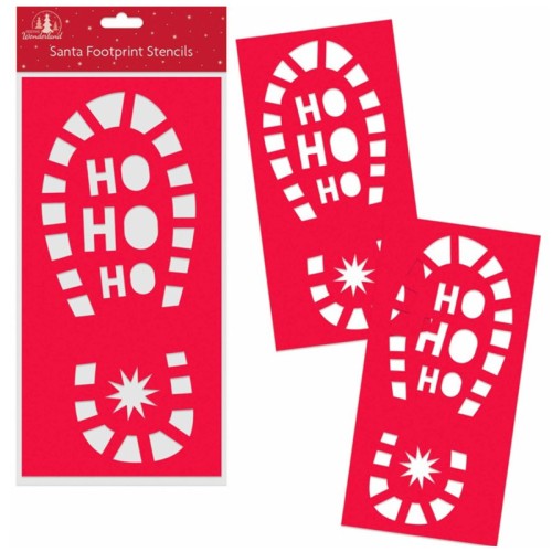 Christmas Santa Claus Footprint Stencils (2 Pack)