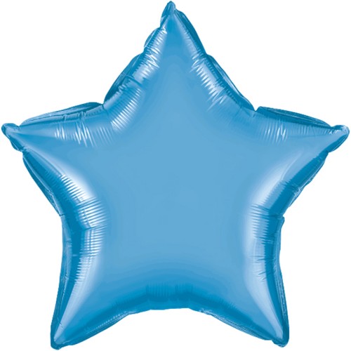 Chrome Blue Star Foil Balloon (20")