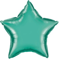 Chrome Green Star Foil Balloon (20")