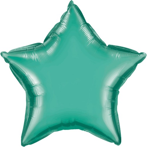Chrome Green Star Foil Balloon (20")