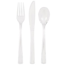 Clear Plastic Cutlery (x6 Sets)