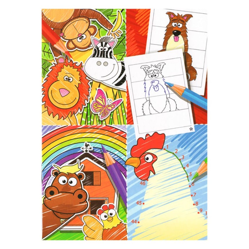 Farm Animals Mini Colouring Puzzle Books A6 Party Bag Fillers 1-12 
