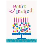 Confetti Cake Birthday Invitations with Envelopes
