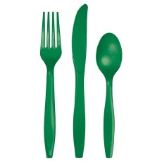 Emerald Green Plastic Cutlery (x8 Sets)