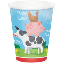Farm Animals Paper Cups (8 Pack)