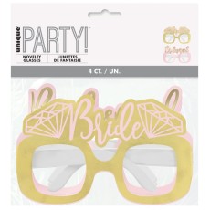 Foil Bride Party Glasses (4 Pack)
