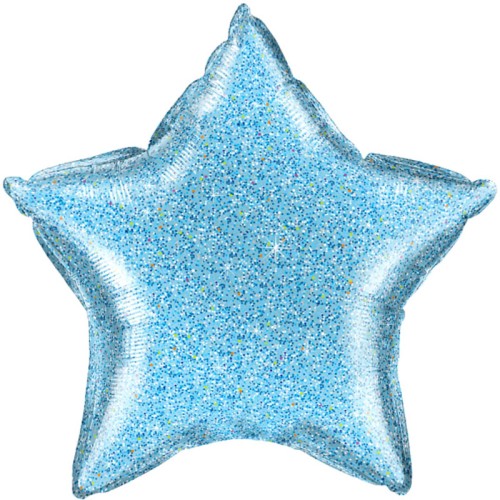Glittergraphic Light Blue Star Foil Balloon (20")