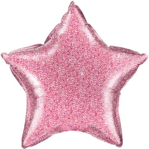 Glittergraphic Pink Star Foil Balloon (20")