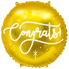Glossy Gold Congrats 18" Foil Balloon