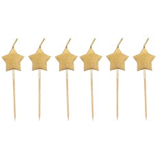 Gold Star Candles (6 Pack)