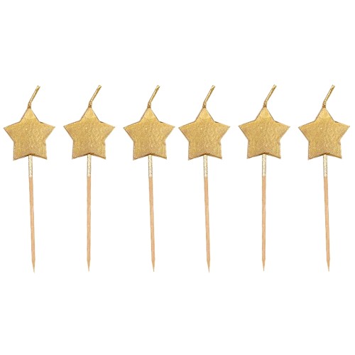 Gold Star Candles (6 Pack)