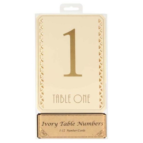 Gold & Ivory Table Numbers 1-12