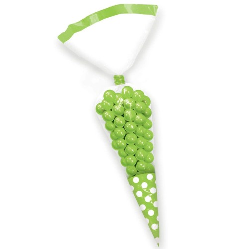 Green Cone Sweet Bags with Ties (10 Pack)