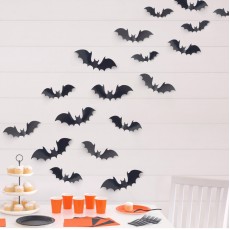 Halloween Flying Bats Wall Decoration Kit (24 Pack)