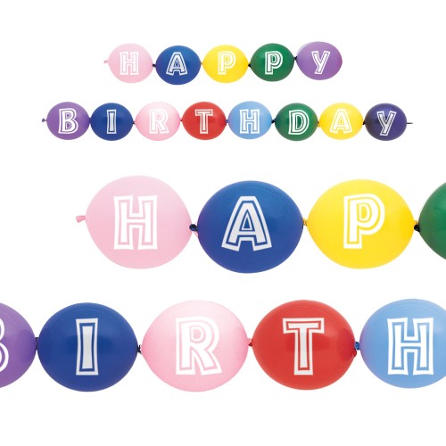 x14 Happy Birthday Linking Balloons