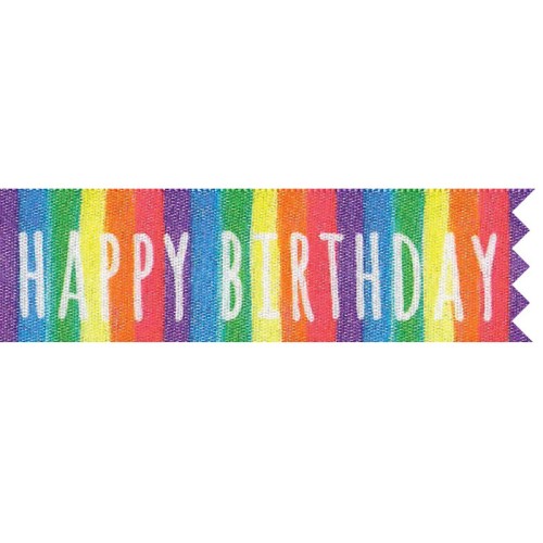 Happy Birthday Stripe Cake Ribbon