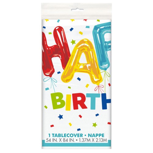 Happy Birthday Balloon Table Cover