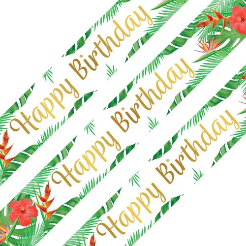 Happy Birthday Tropical Foil Banner
