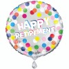 Happy Retirement Colourful Dots 18" Foil Balloon