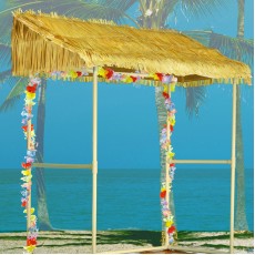 Hawaiian Tiki Hut Bar with Frame