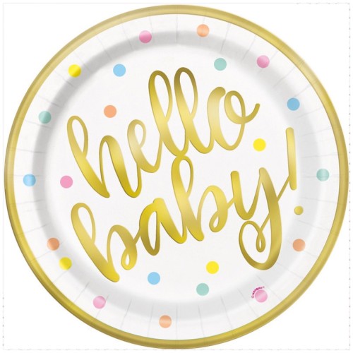 Hello Baby 9" Plates (8 Pack)