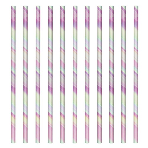 Iridescent Paper Straws (24 Pack)