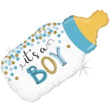 It's A Boy Baby Bottle 33" Foil Balloon