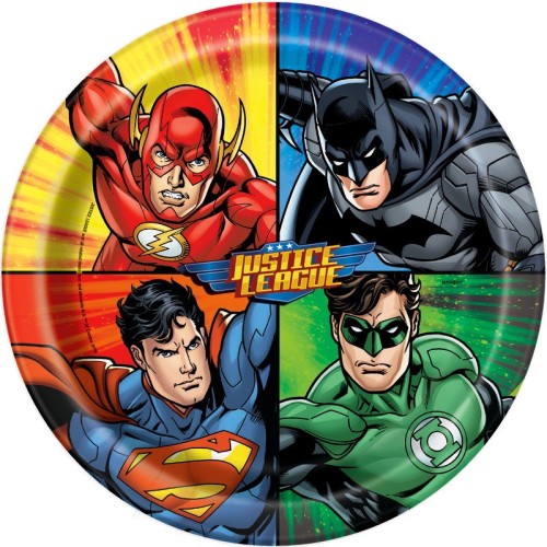 Justice League 9" Plates (8 Pack)