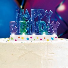 Flashing LED Happy Birthday Cake Topper