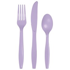 Luscious Lavender Plastic Cutlery (x8 Sets)