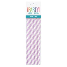 Lavender Stripe Paper Straws (10 Pack)