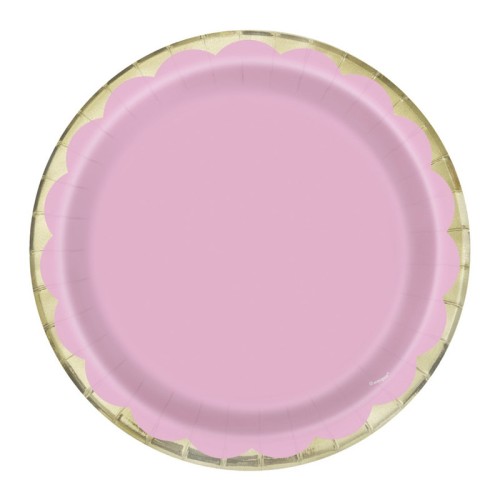 Light Pink Pastel Scalloped 7" Plates (10 Pack)