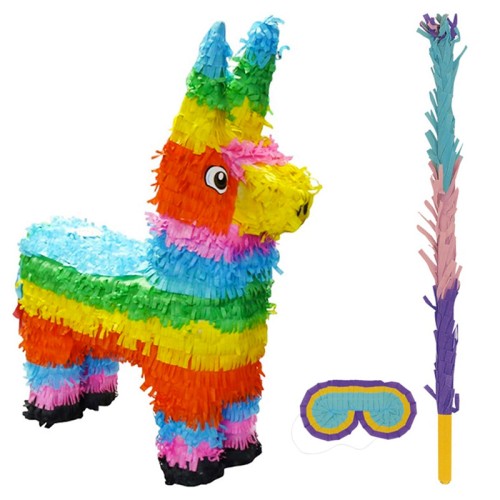 Llama Pinata with Stick & Blindfold