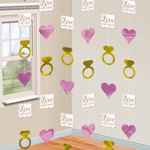 Love Always & Forever Hanging String Decorations (6 Pack)