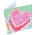 Made with Love Heart Cake Greeting Card