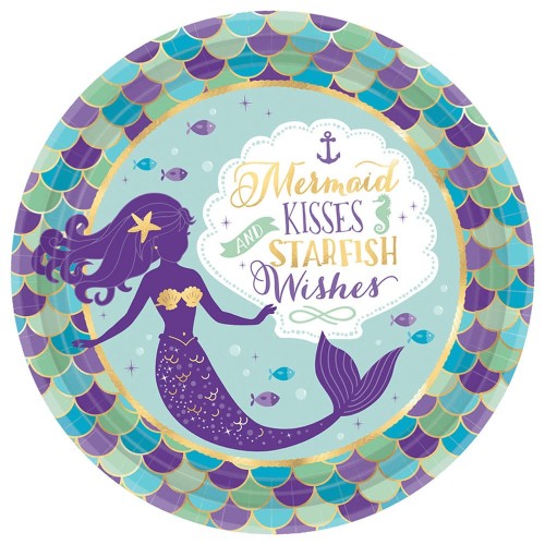 Mermaid Party 9" Plates (8 Pack)