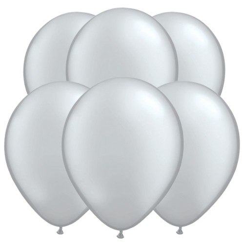 Metallic Silver 11" Latex Balloons (6 Pack)