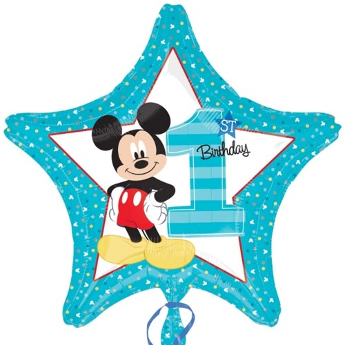 Mickey Mouse 1st Birthday 18" Star Foil Balloon
