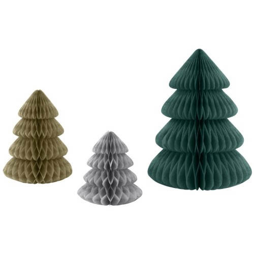 Modern Christmas Mini Tree Honeycomb Decorations